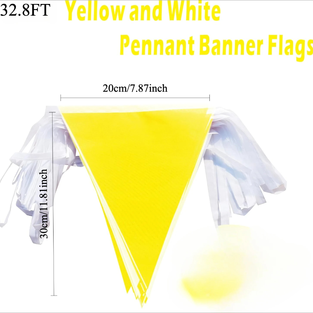 32.8FT Yellow White Pennant Ba - Q Kids Outdoor ulasan dan harga